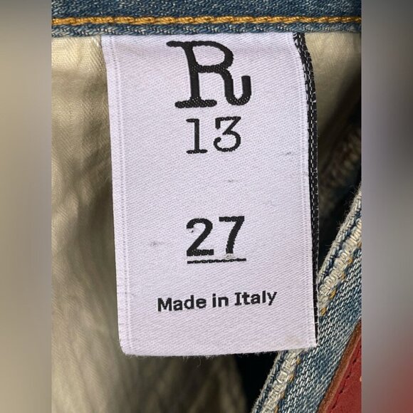 R13 Distressed Washed Paint Splatter jeans size 27 - Picture 12 of 16